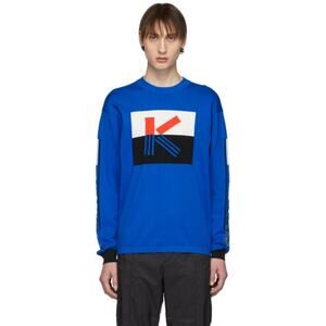 Kenzo Paris Blue Letter Colorblock Box Logo Streetwear Sweater Sz L ($258 MSRP)